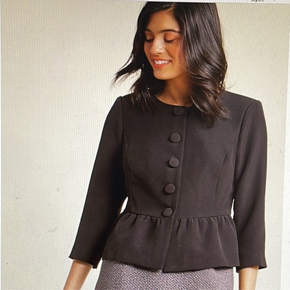 💕2/$20💕ModCloth Peplum Black Jacket Blazer. Size S - Picture 1 of 10